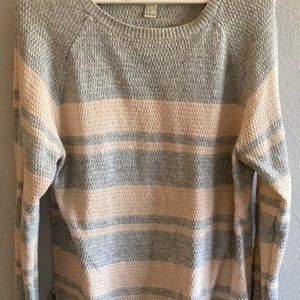 1X Forever 21 Gray & Peach Striped Sweater